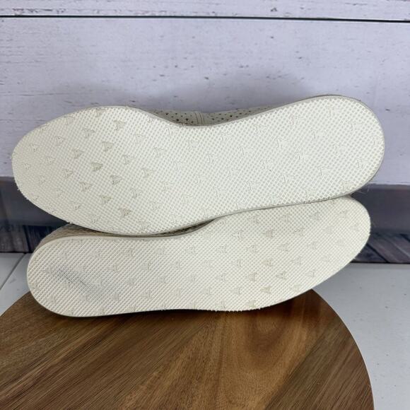 Trask Shoe Womens 9.5 M Paige Espadrilled Jute Metallic Suede Perforated Shimmer - Picture 9 of 12